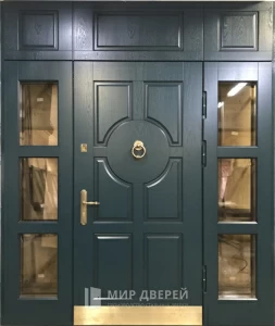 Входная стальная дверь с фрамугой №28 внешняя - фото